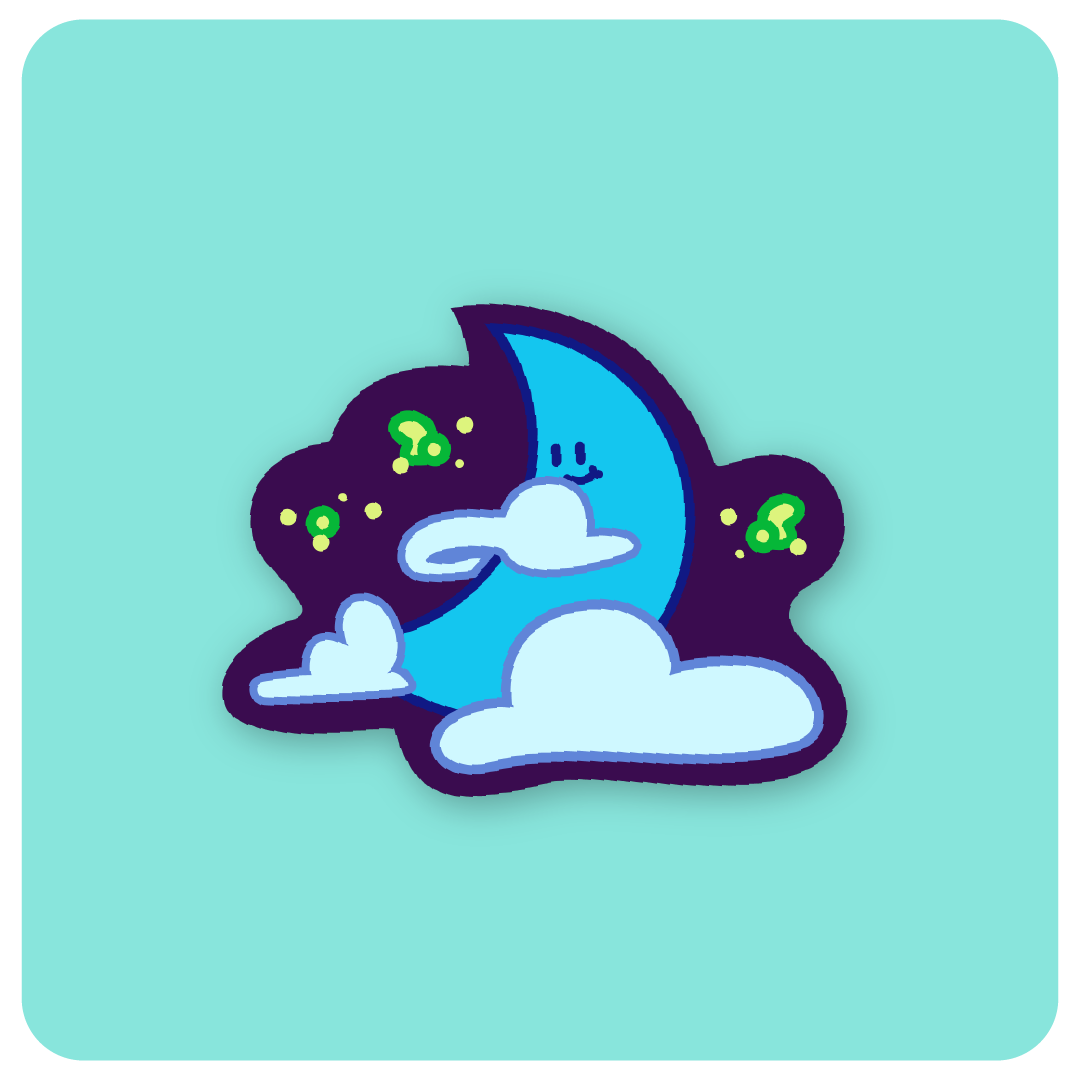 Cozy Moon Sticker