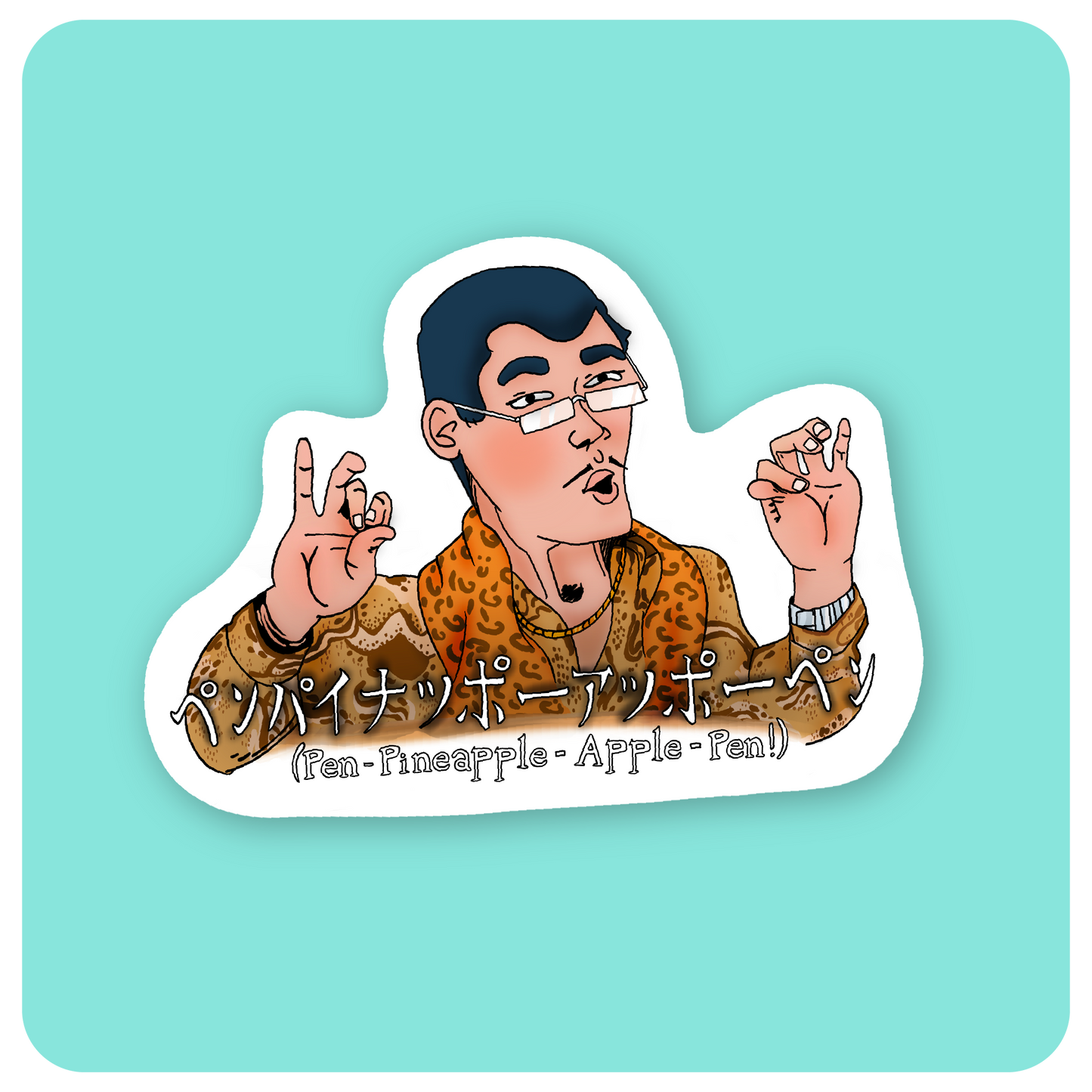 Pen-Pineapple-Apple-Pen Sticker