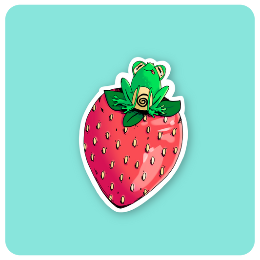 Fwog on Strawb Sticker